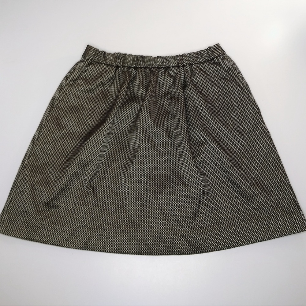 Madewell black and gold jacquard skirt